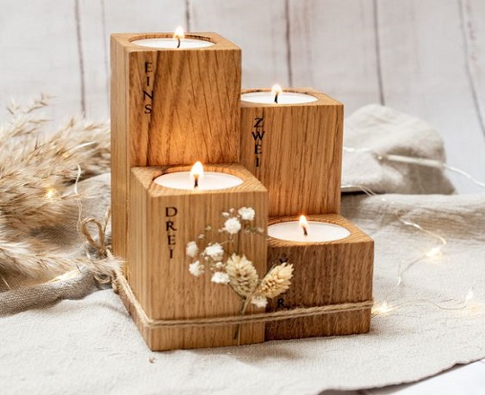 Wooden Tea Light Holders